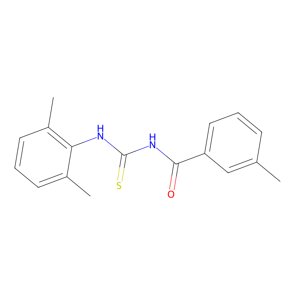 N-[(2,6-dimethylphenyl)carbamothioyl]-3-methylbenzamide molecular structure, CAS 428836-77-5