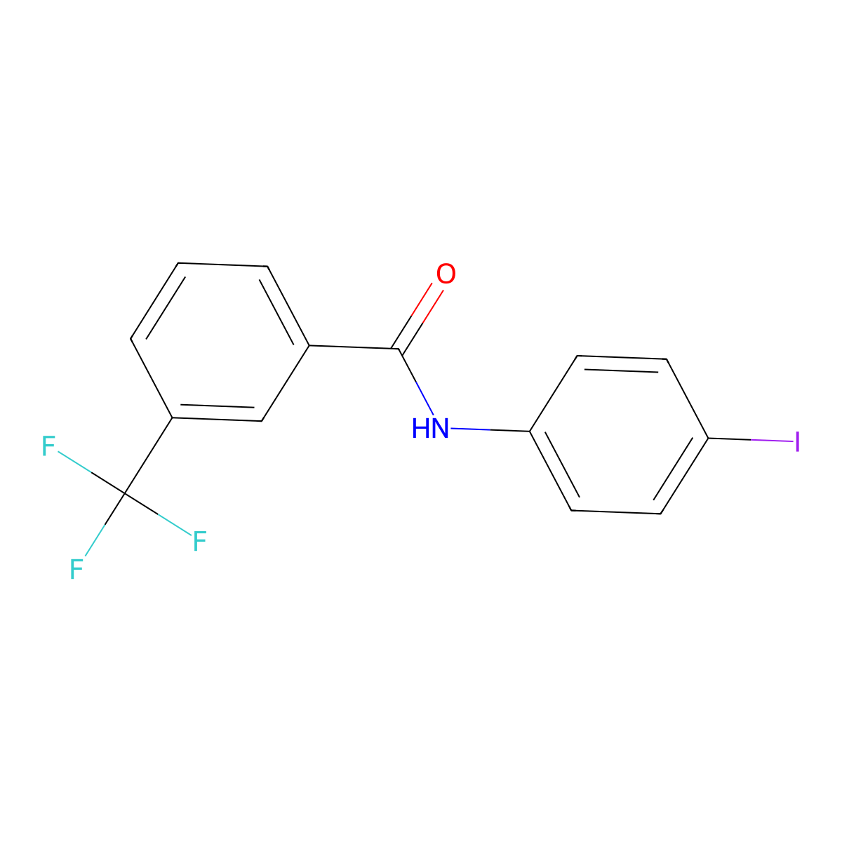 N-(4-iodophenyl)-3-(trifluoromethyl)benzamide molecular structure, CAS 428836-78-6