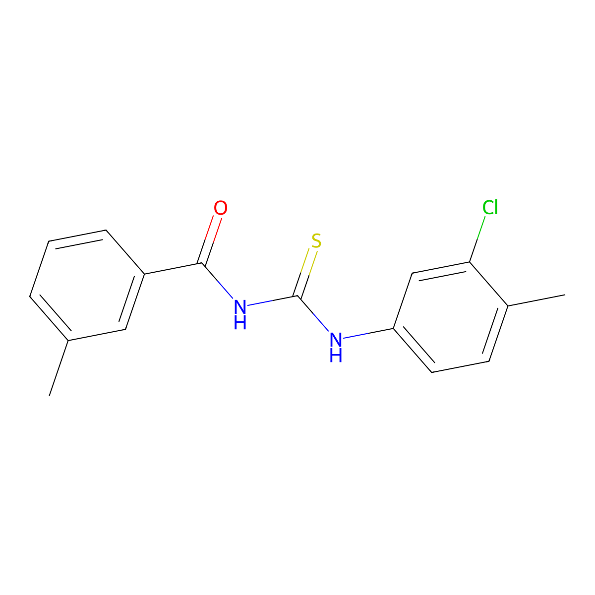 N-[(3-chloro-4-methylphenyl)carbamothioyl]-3-methylbenzamide molecular structure, CAS 428836-85-5