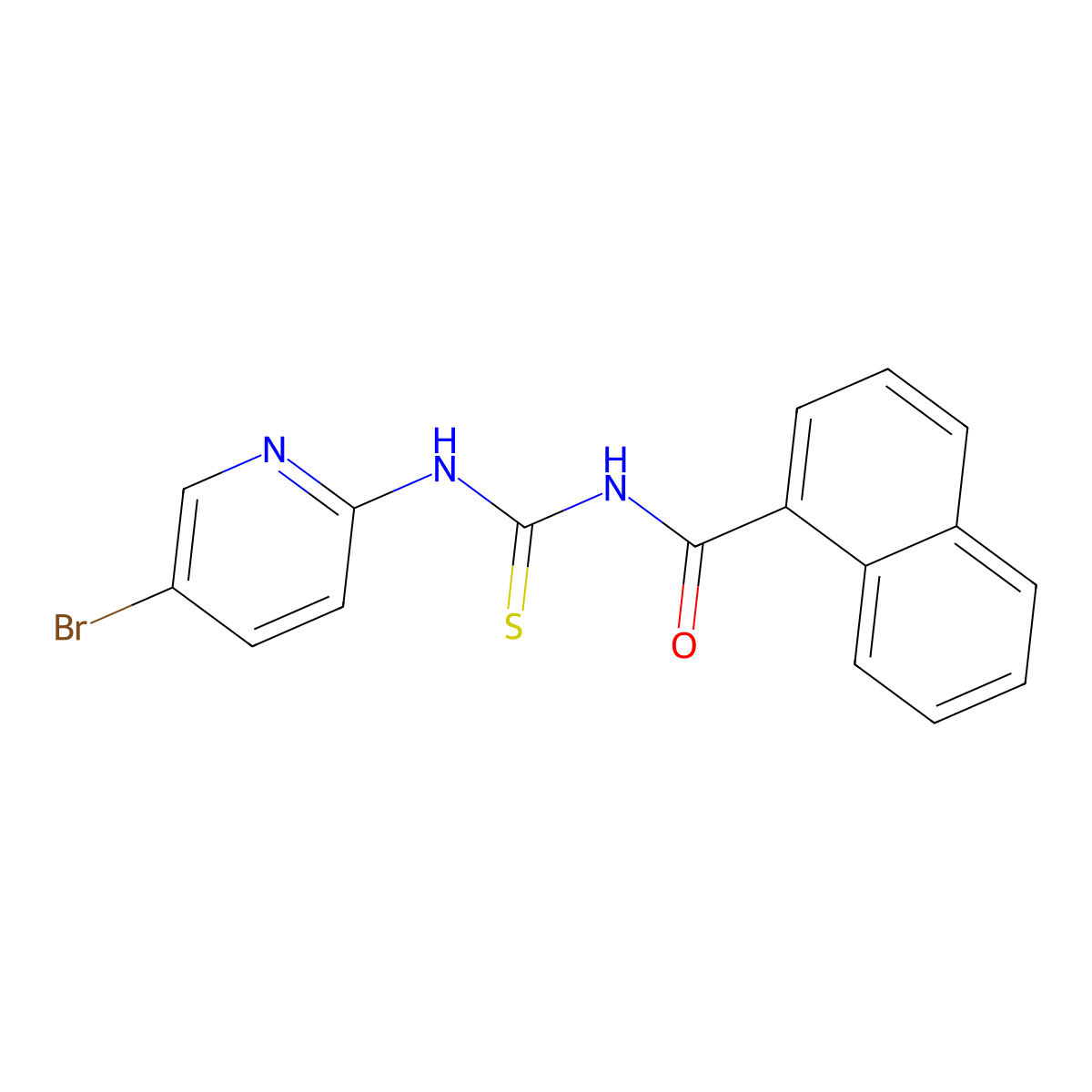 N-[(5-bromopyridin-2-yl)carbamothioyl]naphthalene-1-carboxamide molecular structure, CAS 428836-88-8