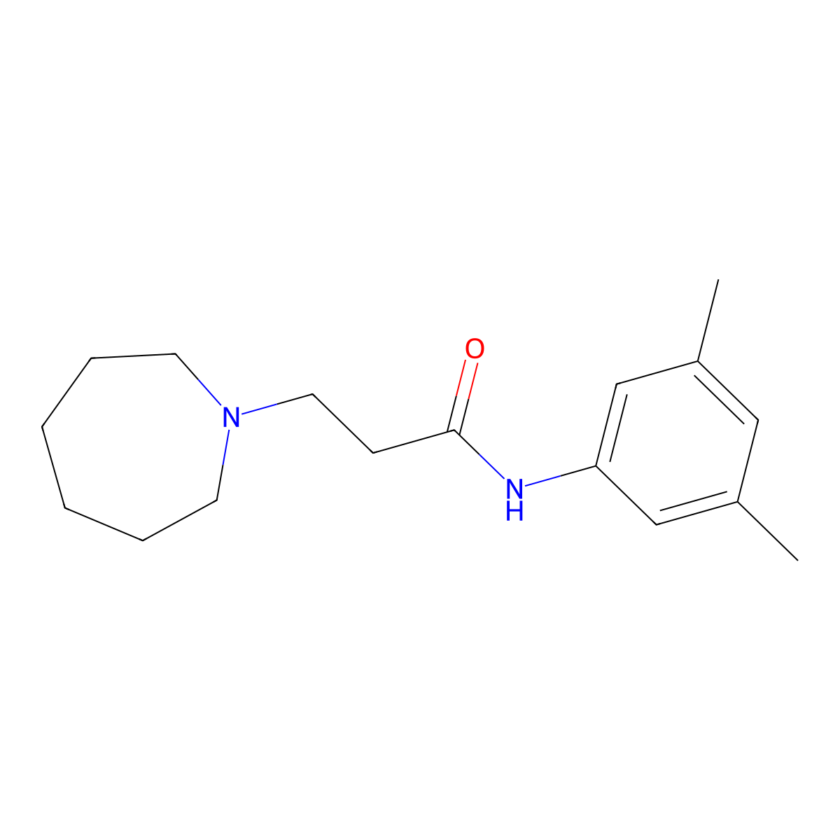 3-(azepan-1-yl)-N-(3,5-dimethylphenyl)propanamide molecular structure, CAS 428836-92-4