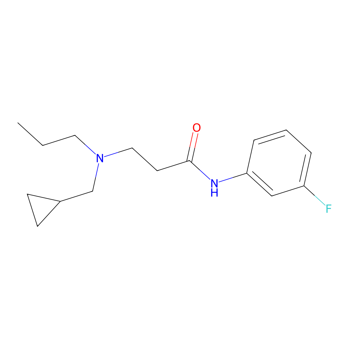 3-[cyclopropylmethyl(propyl)amino]-N-(3-fluorophenyl)propanamide molecular structure, CAS 428836-94-6