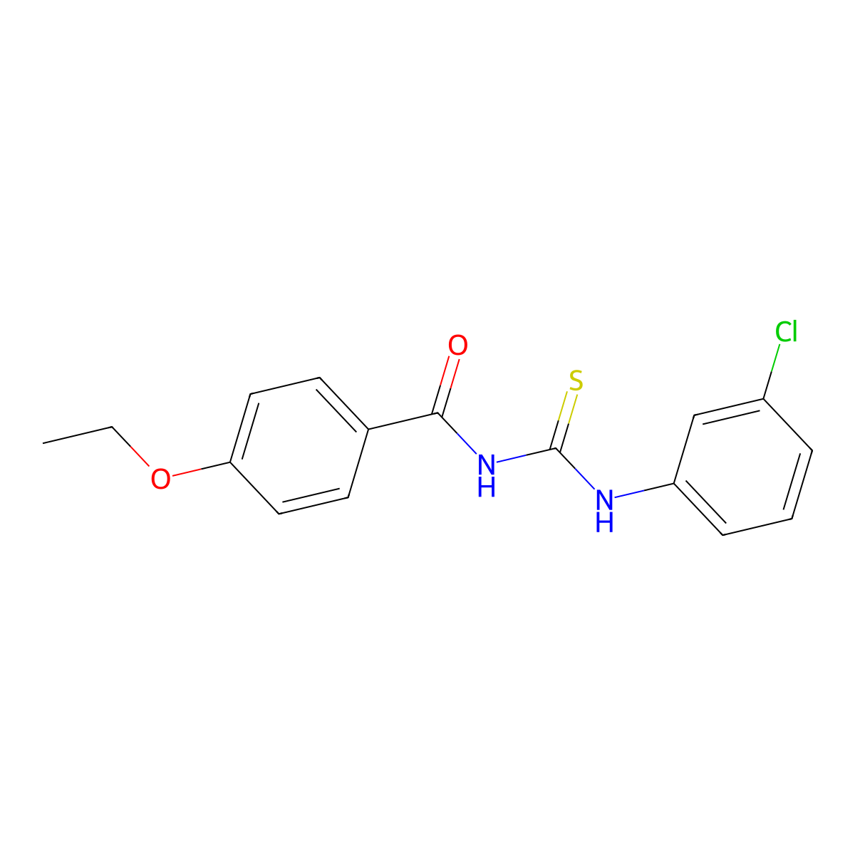 N-[(3-chlorophenyl)carbamothioyl]-4-ethoxybenzamide molecular structure, CAS 428837-05-2