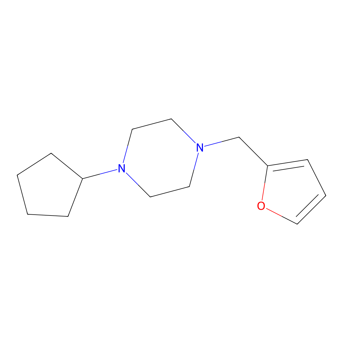 1-Cyclopentyl-4-(furan-2-ylmethyl)piperazine molecular structure, CAS 428837-10-9