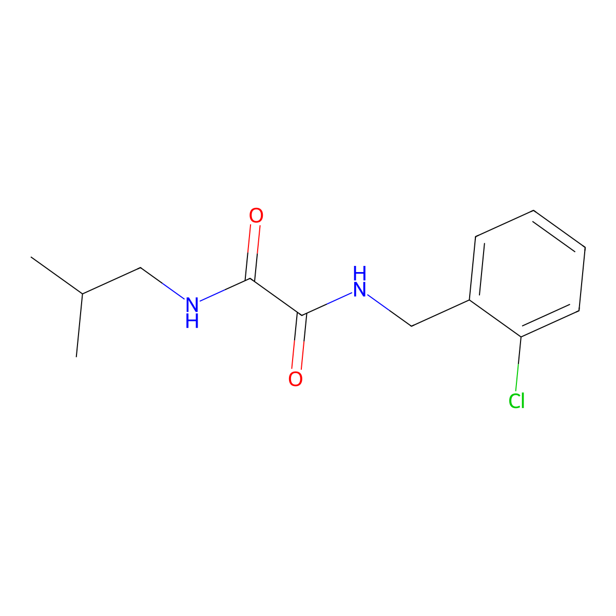 N-[(2-chlorophenyl)methyl]-N'-(2-methylpropyl)oxamide molecular structure, CAS 428837-29-0