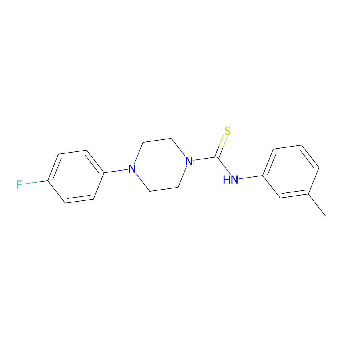 4-(4-fluorophenyl)-N-(3-methylphenyl)piperazine-1-carbothioamide molecular structure, CAS 428837-31-4
