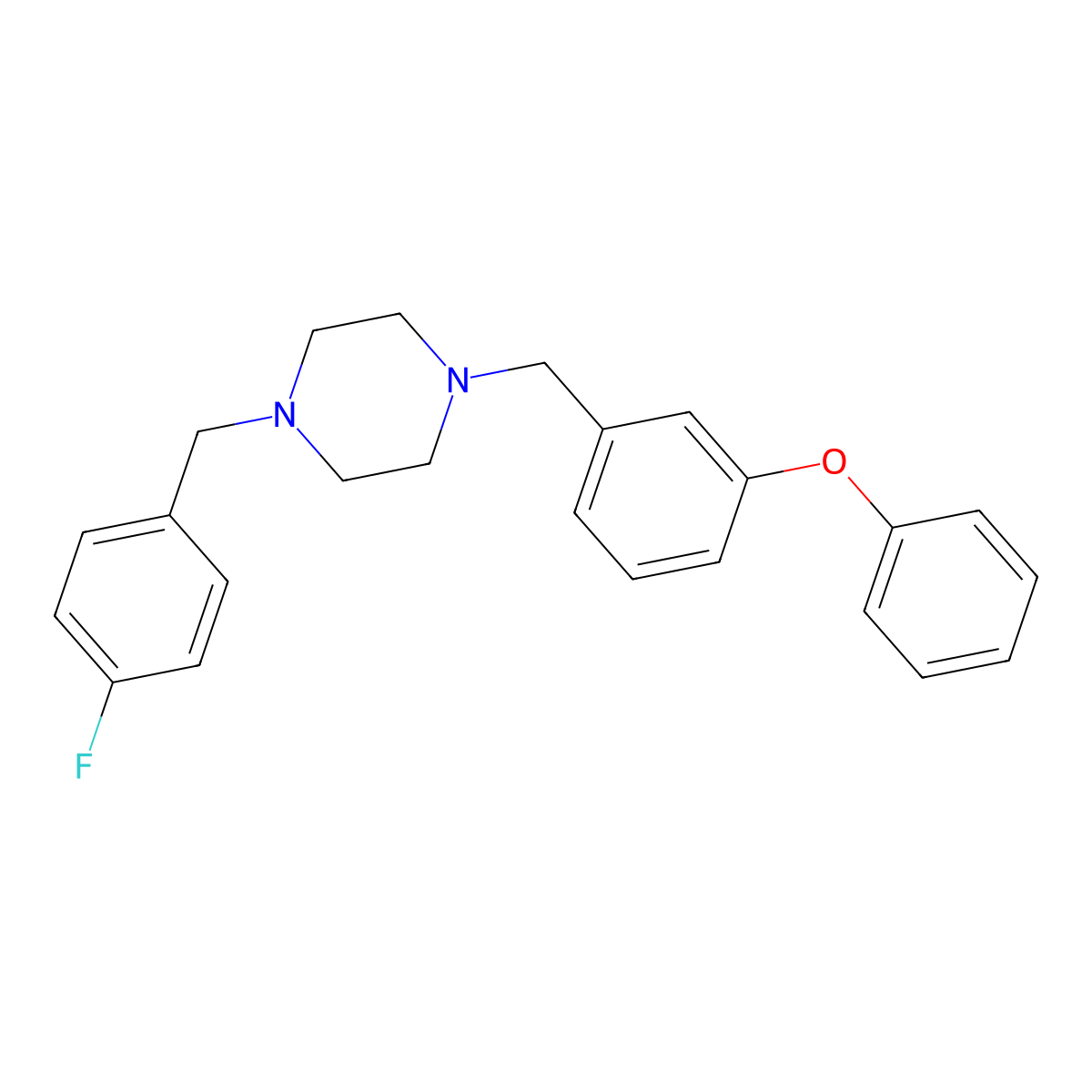 1-[(4-Fluorophenyl)methyl]-4-[(3-phenoxyphenyl)methyl]piperazine molecular structure, CAS 428837-32-5