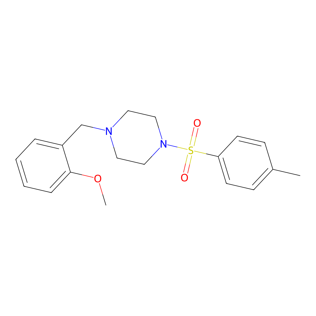 1-(2-Methoxybenzyl)-4-[(4-methylphenyl)sulfonyl]piperazine molecular structure, CAS 428837-34-7