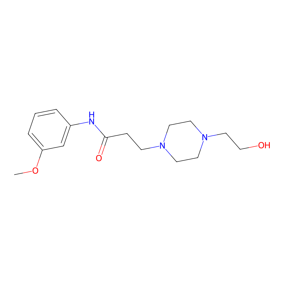 3-[4-(2-hydroxyethyl)piperazin-1-yl]-N-(3-methoxyphenyl)propanamide molecular structure, CAS 428837-37-0