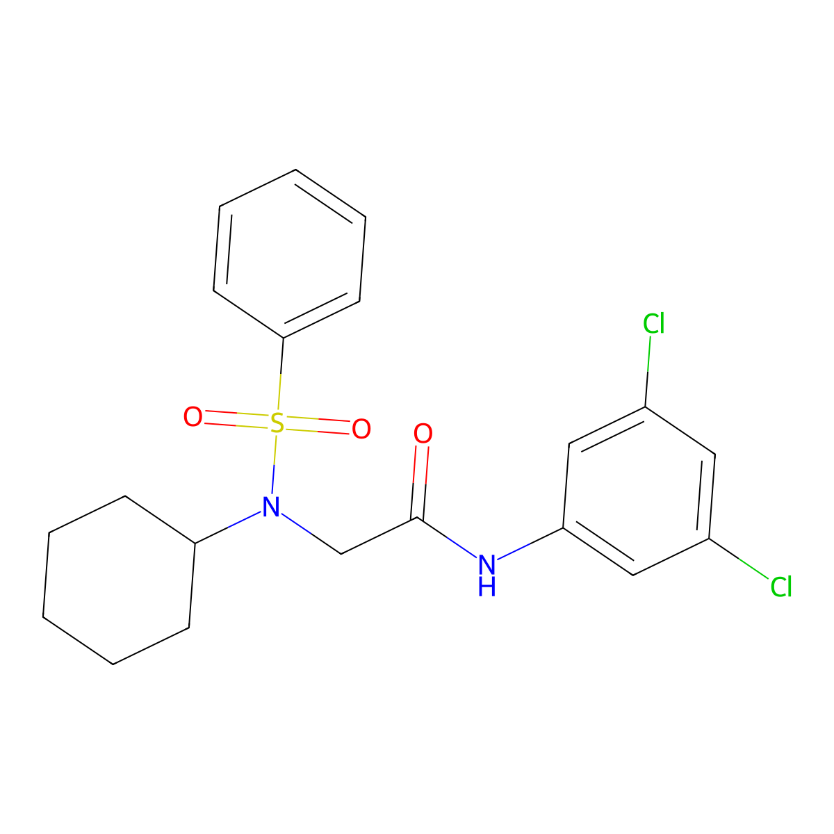 2-[benzenesulfonyl(cyclohexyl)amino]-N-(3,5-dichlorophenyl)acetamide molecular structure, CAS 428837-42-7