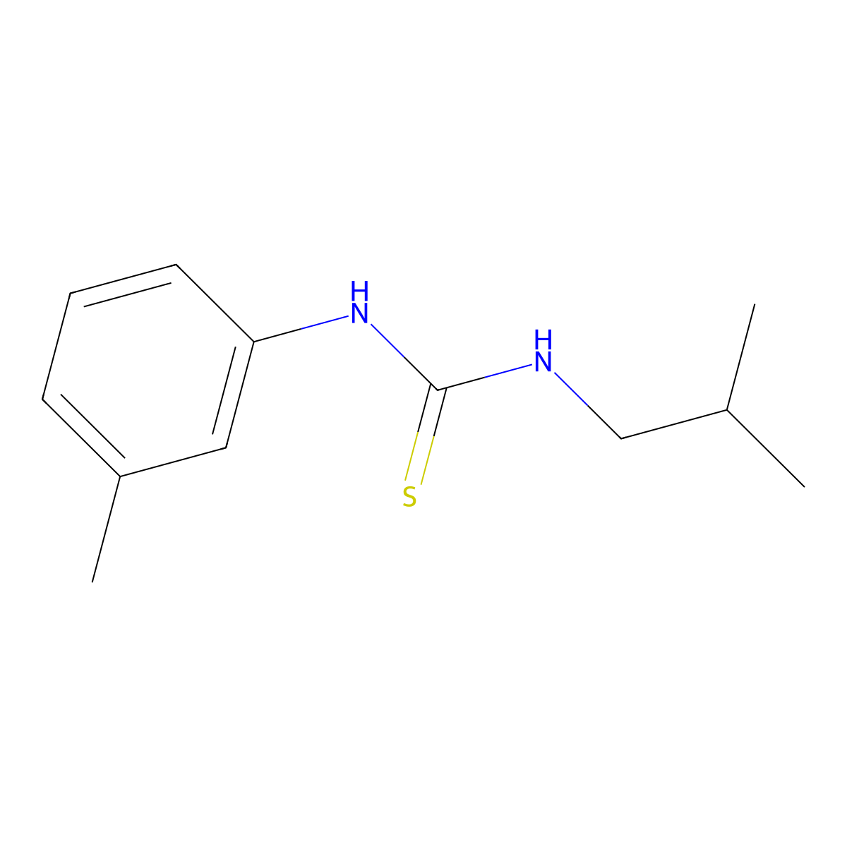 1-(3-Methylphenyl)-3-(2-methylpropyl)thiourea molecular structure, CAS 428837-44-9