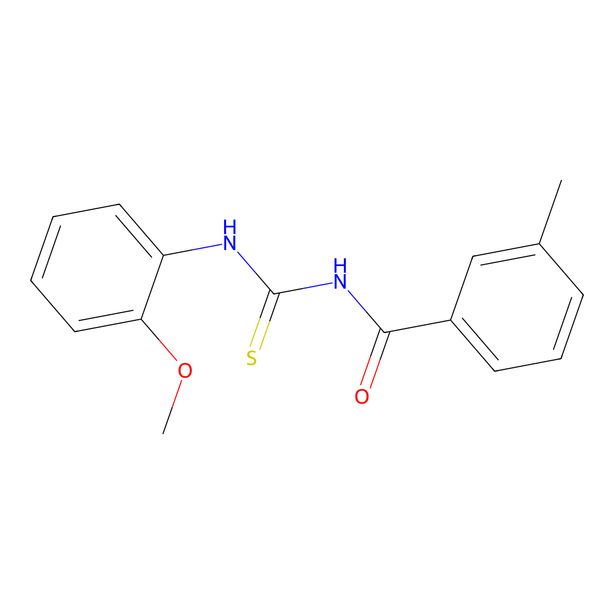 N-[(2-methoxyphenyl)carbamothioyl]-3-methylbenzamide molecular structure, CAS 428837-45-0
