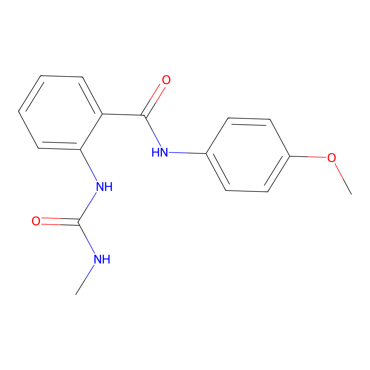 N-(4-methoxyphenyl)-2-(methylcarbamoylamino)benzamide molecular structure, CAS 428837-54-1