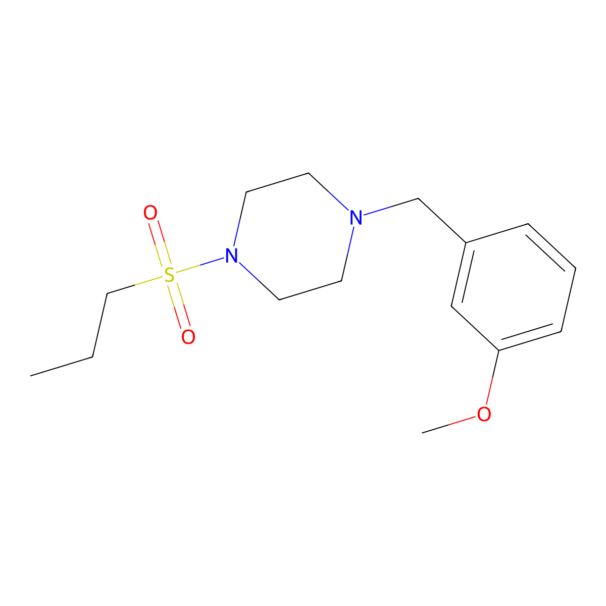 1-(3-Methoxybenzyl)-4-(propylsulfonyl)piperazine molecular structure, CAS 428837-59-6