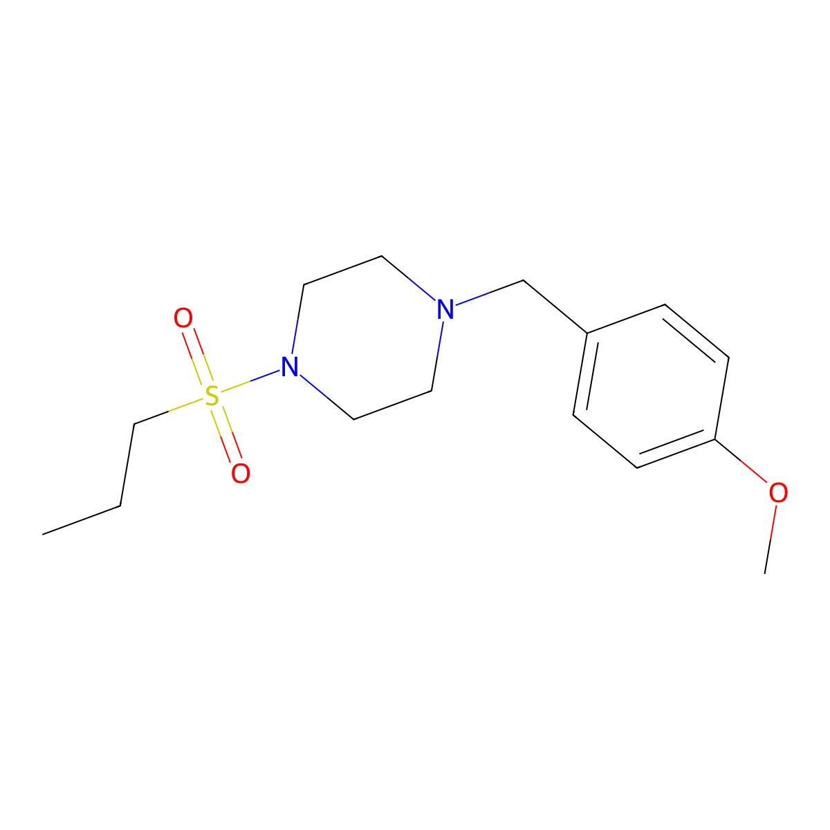 1-(4-Methoxybenzyl)-4-(propylsulfonyl)piperazine molecular structure, CAS 428837-70-1