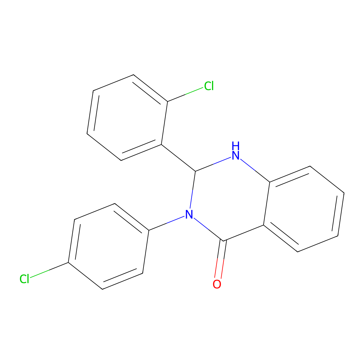 2-(2-Chlorophenyl)-3-(4-chlorophenyl)-1,2-dihydroquinazolin-4-one molecular structure, CAS 428837-74-5