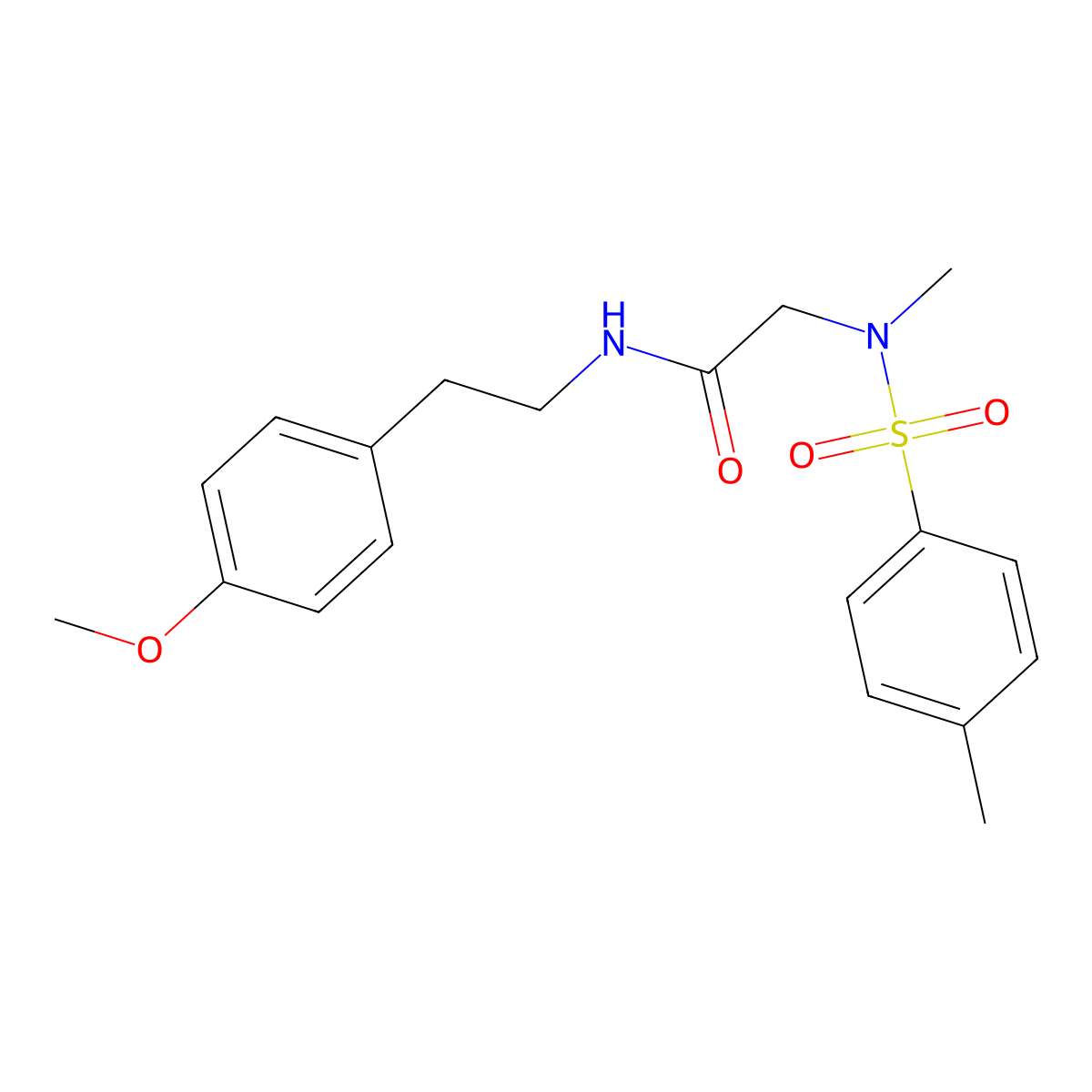 N-[2-(4-methoxyphenyl)ethyl]-2-[methyl-(4-methylphenyl)sulfonylamino]acetamide molecular structure, CAS 428837-78-9