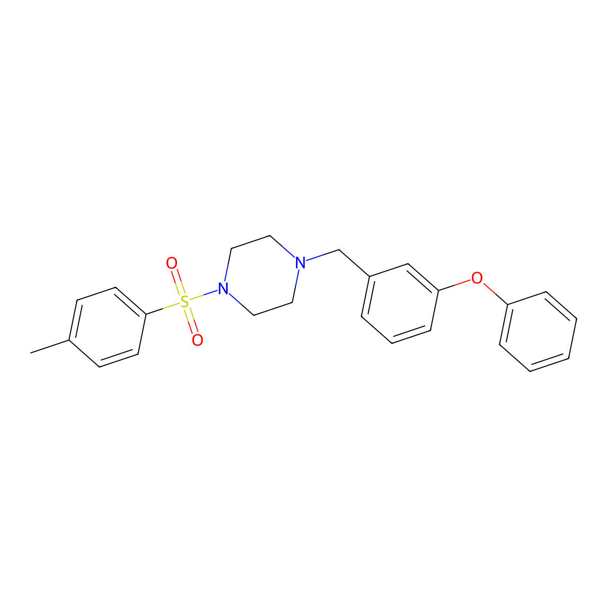 1-(4-Methylphenyl)sulfonyl-4-[(3-phenoxyphenyl)methyl]piperazine molecular structure, CAS 428837-79-0