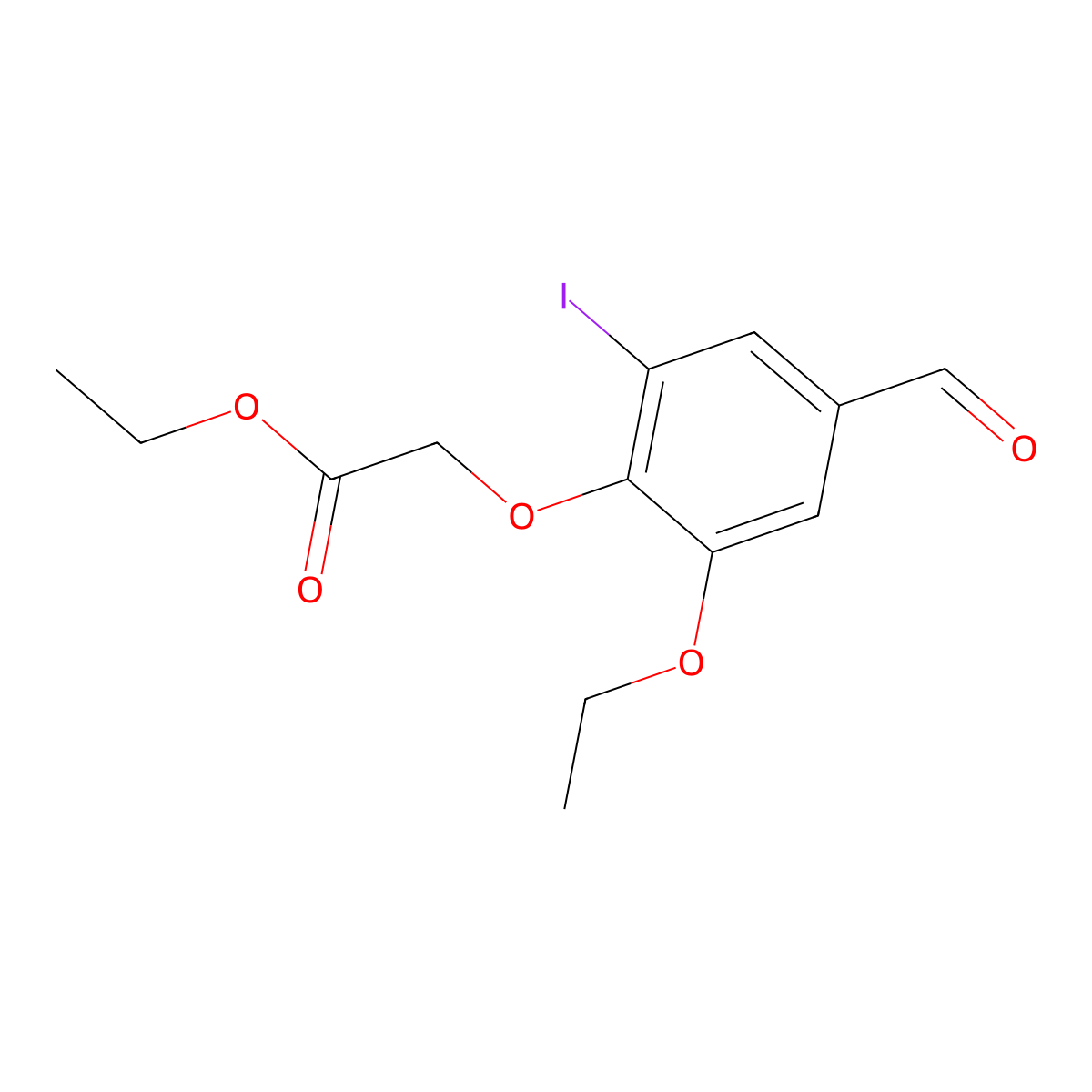 Ethyl (2-ethoxy-4-formyl-6-iodophenoxy)acetate molecular structure, CAS 428837-88-1