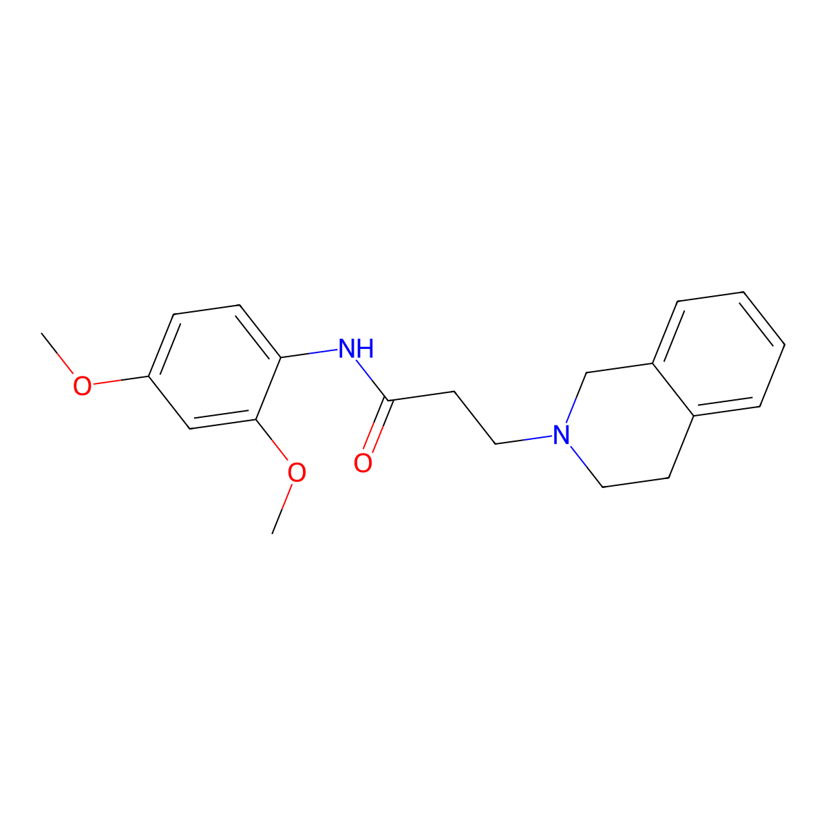 3-(3,4-dihydro-1H-isoquinolin-2-yl)-N-(2,4-dimethoxyphenyl)propanamide molecular structure, CAS 428837-89-2