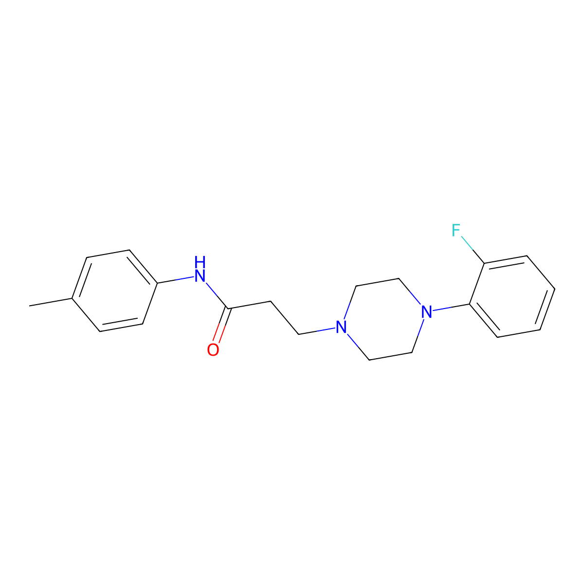 3-[4-(2-fluorophenyl)piperazin-1-yl]-N-(4-methylphenyl)propanamide molecular structure, CAS 428838-09-9