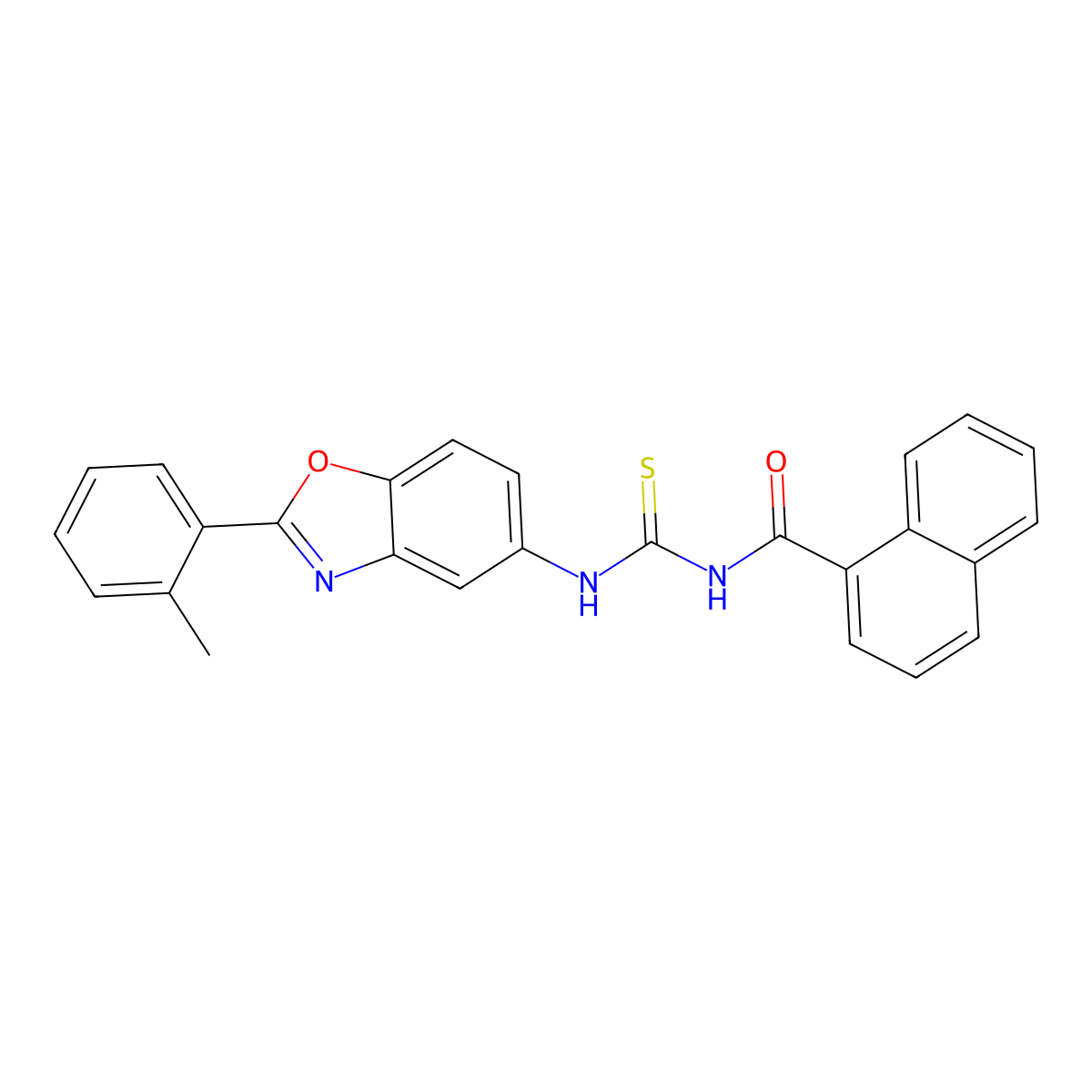 N-[[2-(2-methylphenyl)-1,3-benzoxazol-5-yl]carbamothioyl]naphthalene-1-carboxamide molecular structure, CAS 428838-11-3