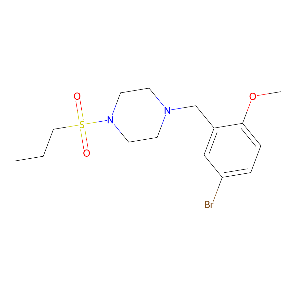 1-(5-Bromo-2-methoxybenzyl)-4-(propylsulfonyl)piperazine molecular structure, CAS 428838-13-5