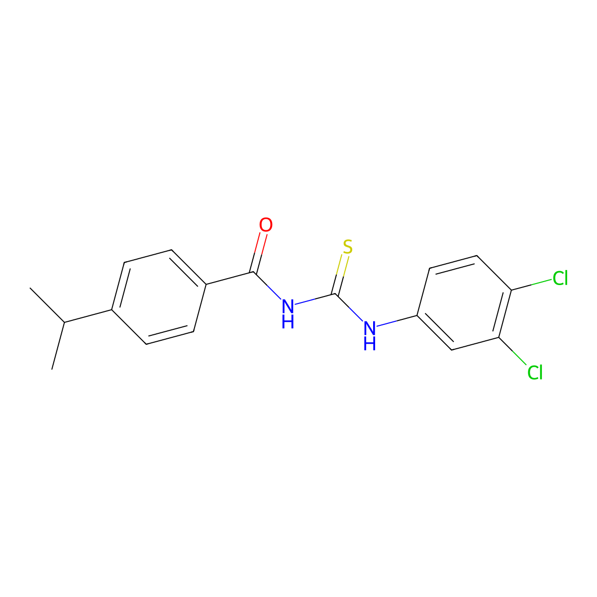 N-[(3,4-dichlorophenyl)carbamothioyl]-4-propan-2-ylbenzamide molecular structure, CAS 428838-21-5