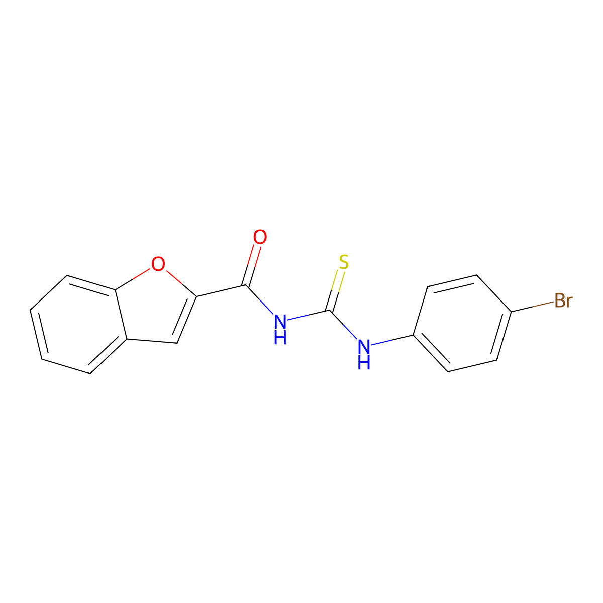 N-[(4-bromophenyl)carbamothioyl]-1-benzofuran-2-carboxamide molecular structure, CAS 428838-28-2