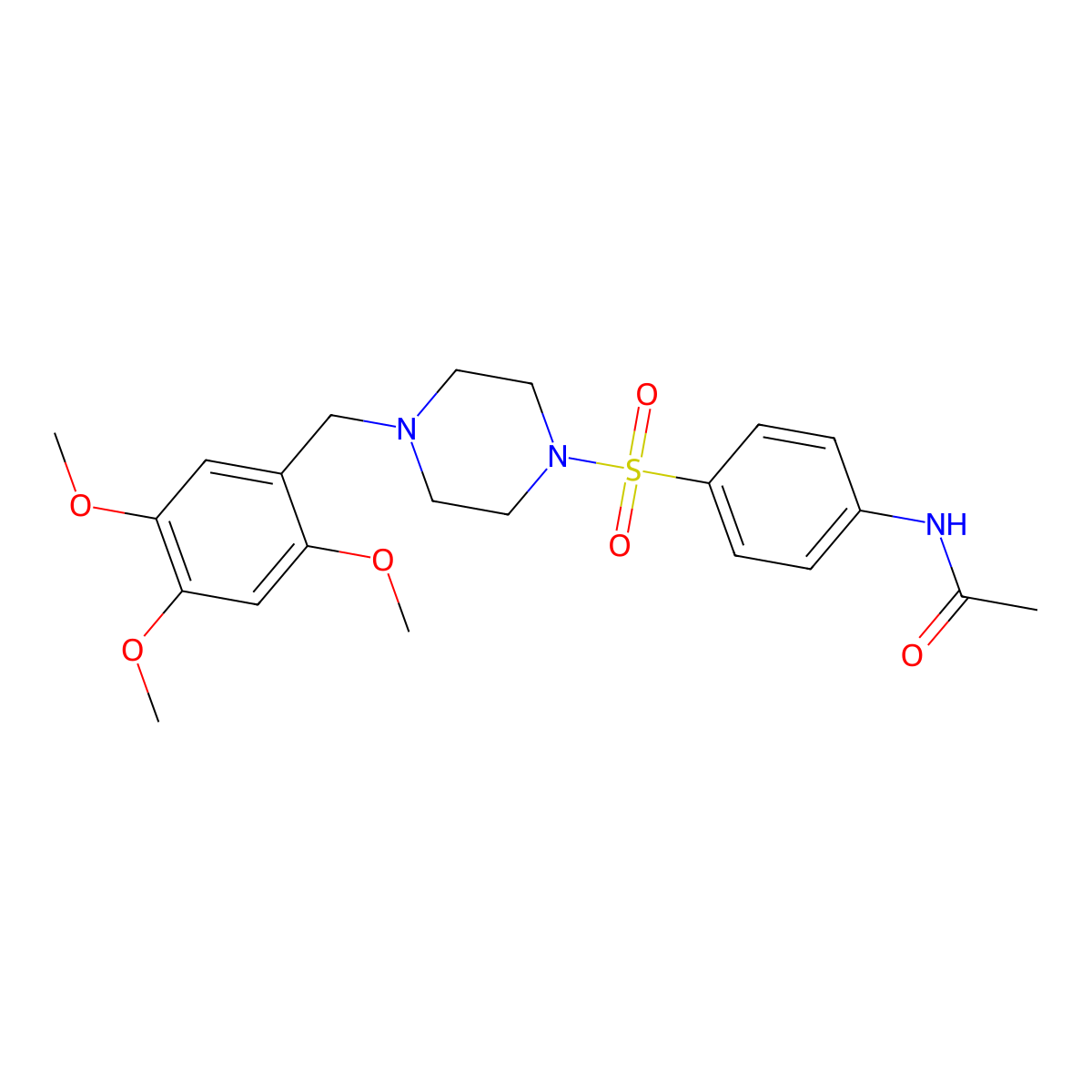 N-[4-[4-[(2,4,5-trimethoxyphenyl)methyl]piperazin-1-yl]sulfonylphenyl]acetamide molecular structure, CAS 428838-35-1