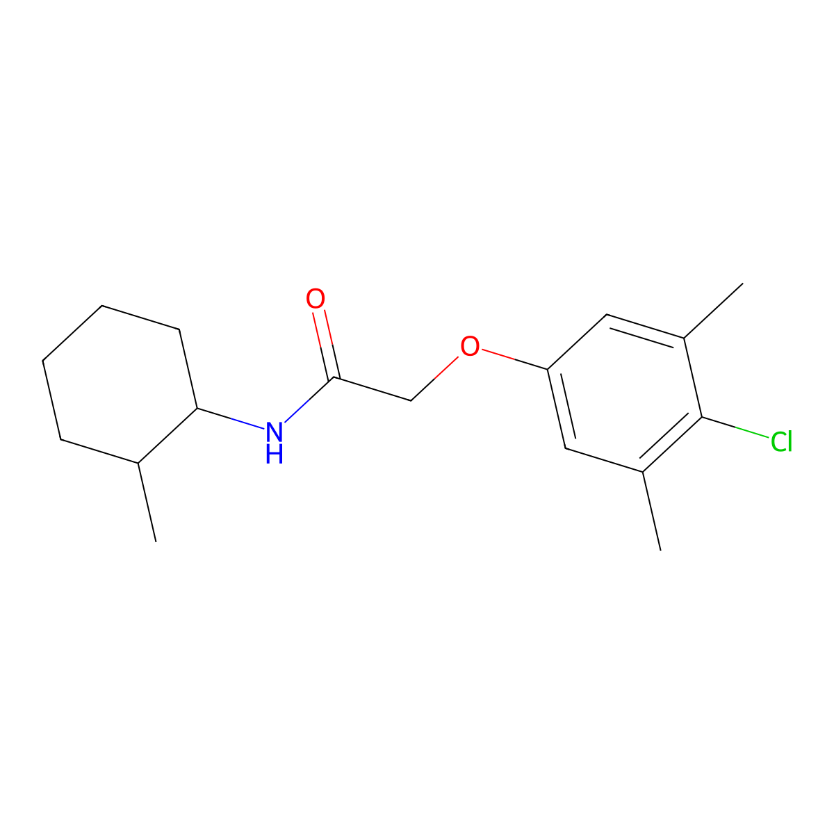 2-(4-chloro-3,5-dimethylphenoxy)-N-(2-methylcyclohexyl)acetamide molecular structure, CAS 428838-37-3