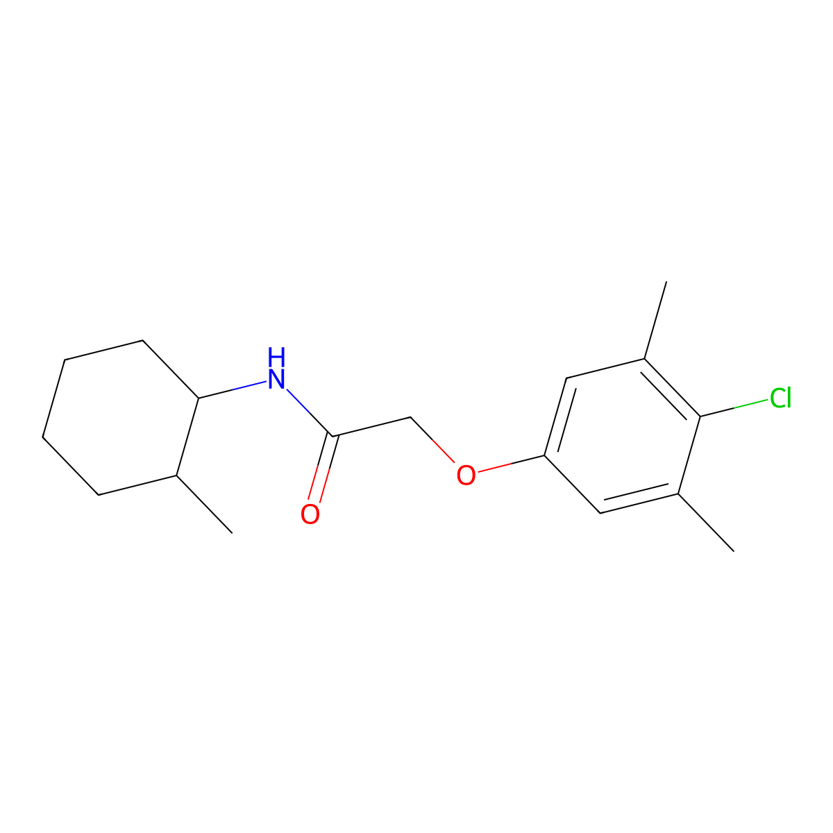 2-(4-chloro-3,5-dimethylphenoxy)-N-(2-methylcyclohexyl)acetamide molecular structure, CAS 428838-37-3