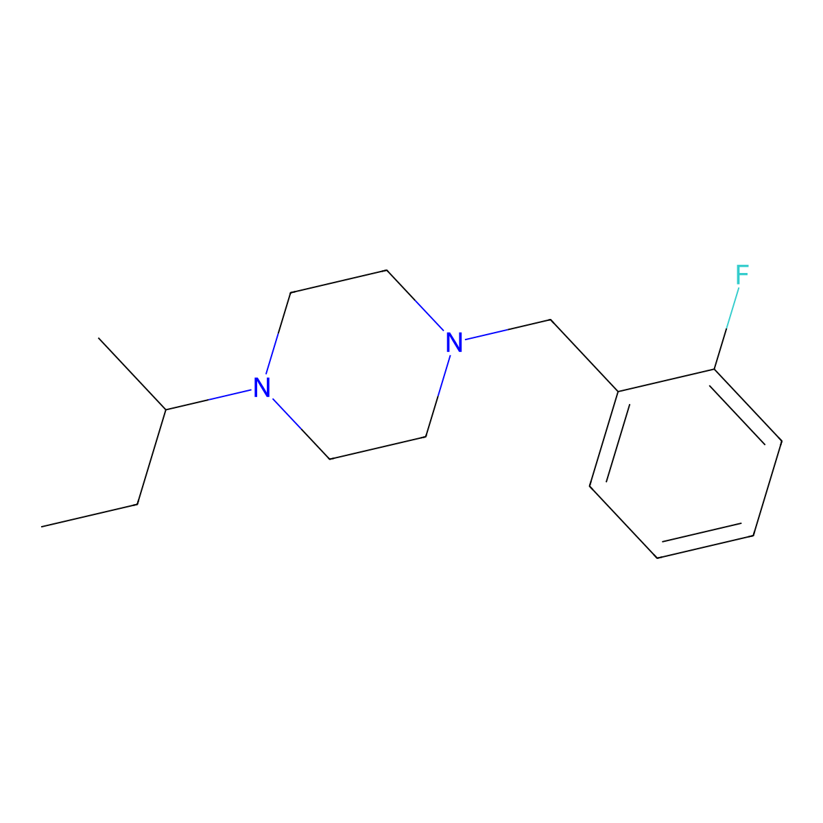 1-(Butan-2-yl)-4-(2-fluorobenzyl)piperazine molecular structure, CAS 428838-41-9