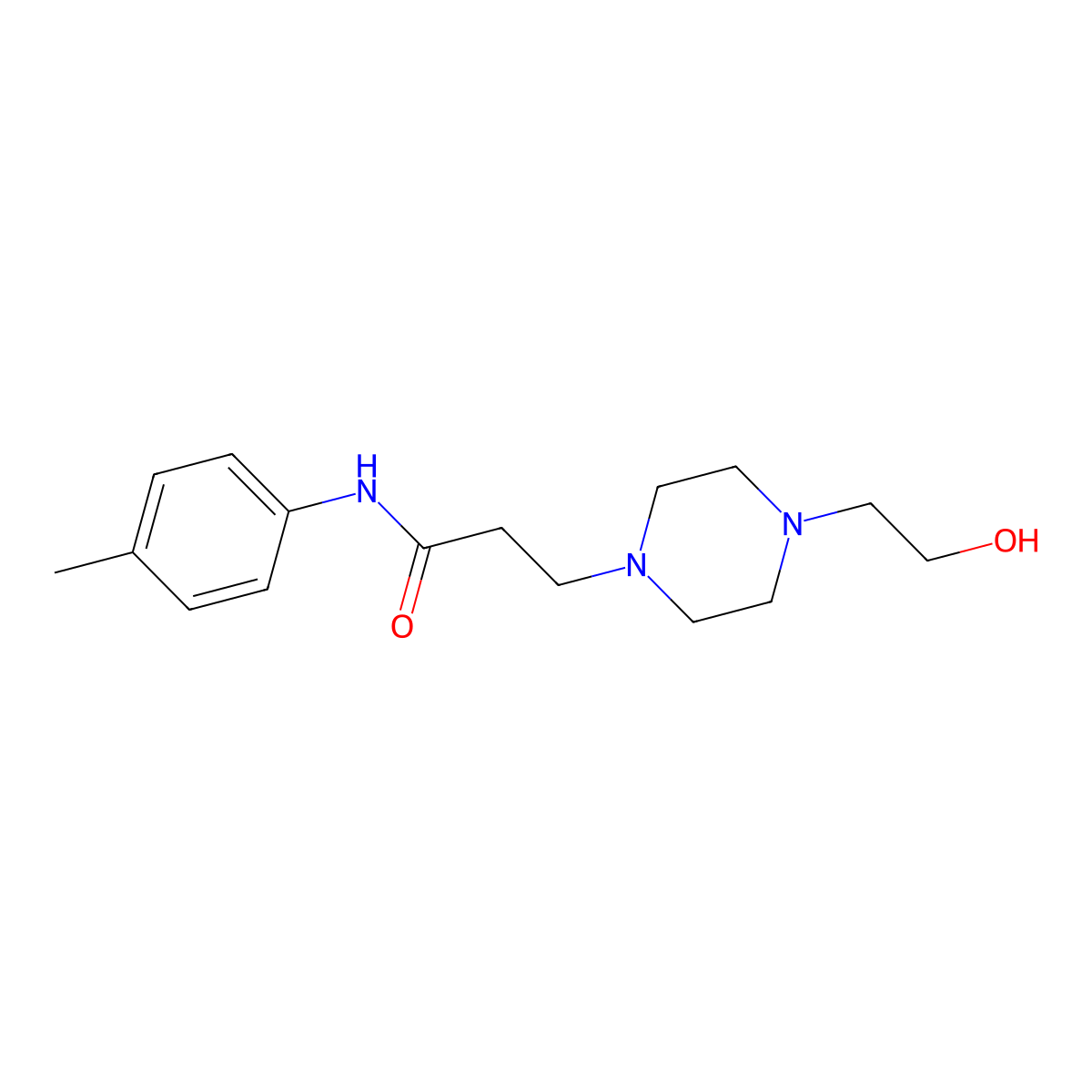 3-[4-(2-hydroxyethyl)piperazin-1-yl]-N-(4-methylphenyl)propanamide molecular structure, CAS 428838-42-0
