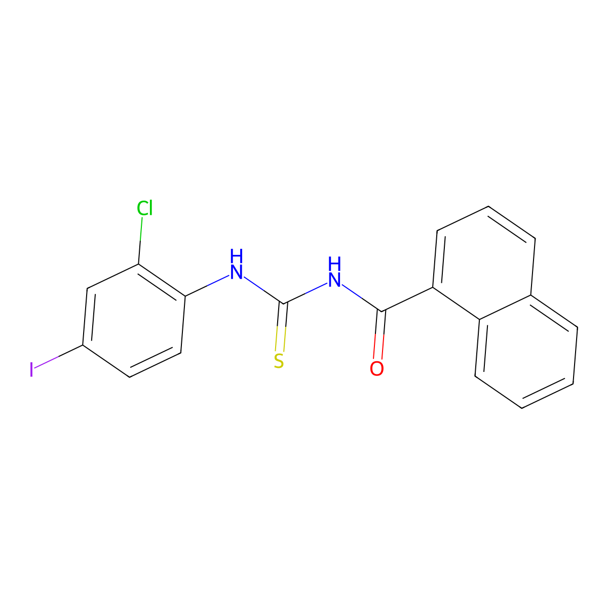N-[(2-chloro-4-iodophenyl)carbamothioyl]naphthalene-1-carboxamide molecular structure, CAS 428838-53-3