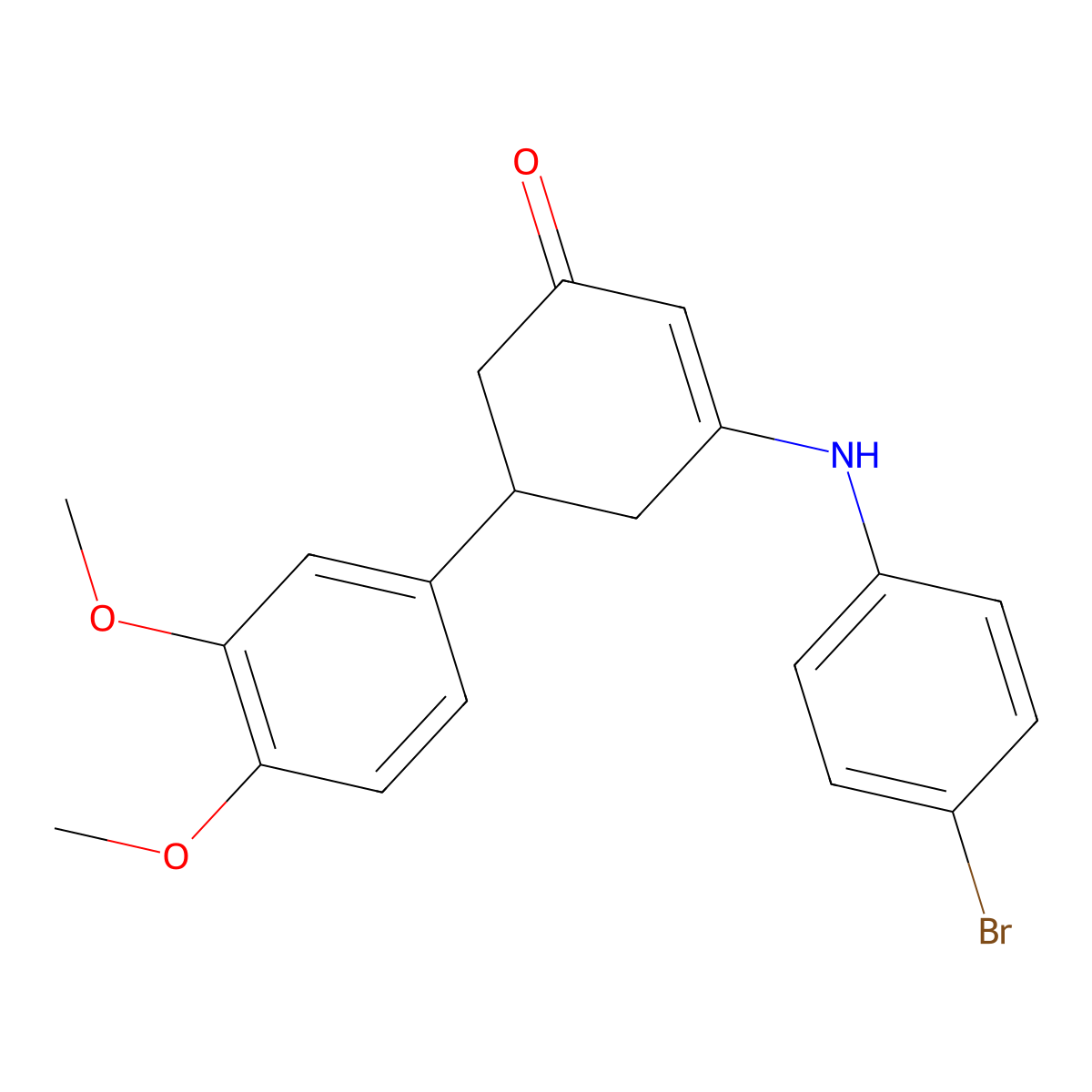 3-[(4-Bromophenyl)amino]-5-(3,4-dimethoxyphenyl)cyclohex-2-en-1-one molecular structure, CAS 428838-55-5