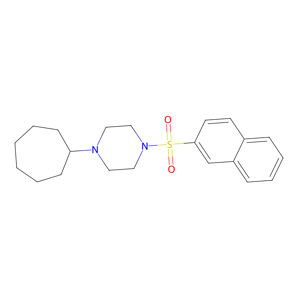 1-Cycloheptyl-4-naphthalen-2-ylsulfonylpiperazine molecular structure, CAS 428838-59-9