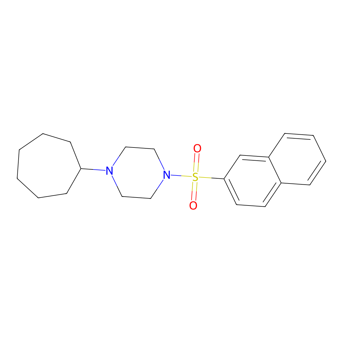 1-Cycloheptyl-4-naphthalen-2-ylsulfonylpiperazine molecular structure, CAS 428838-59-9