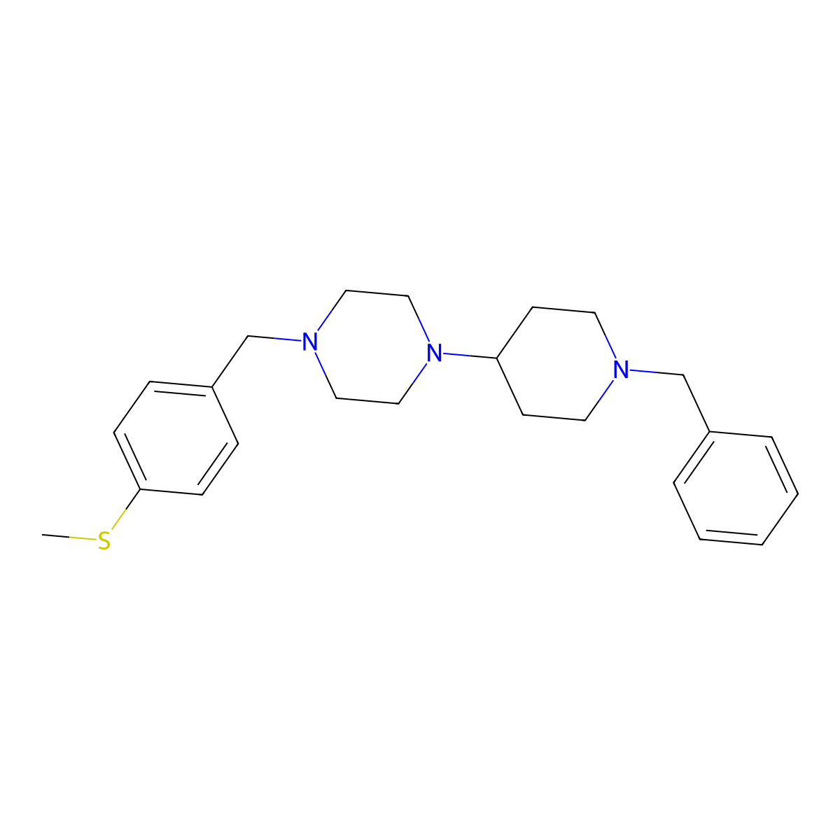 1-(1-Benzylpiperidin-4-yl)-4-[(4-methylsulfanylphenyl)methyl]piperazine molecular structure, CAS 428838-82-8