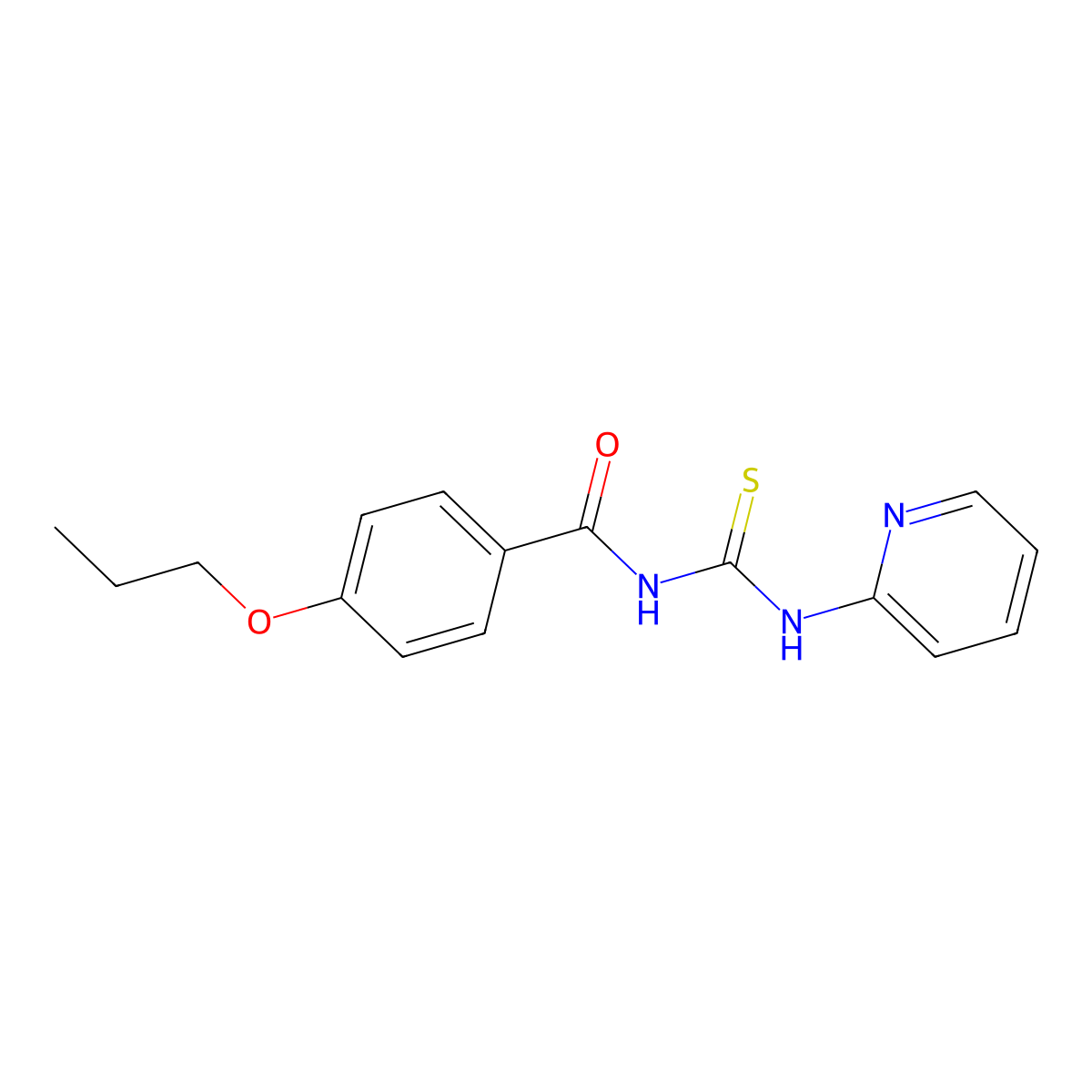 4-propoxy-N-(pyridin-2-ylcarbamothioyl)benzamide molecular structure, CAS 428838-85-1