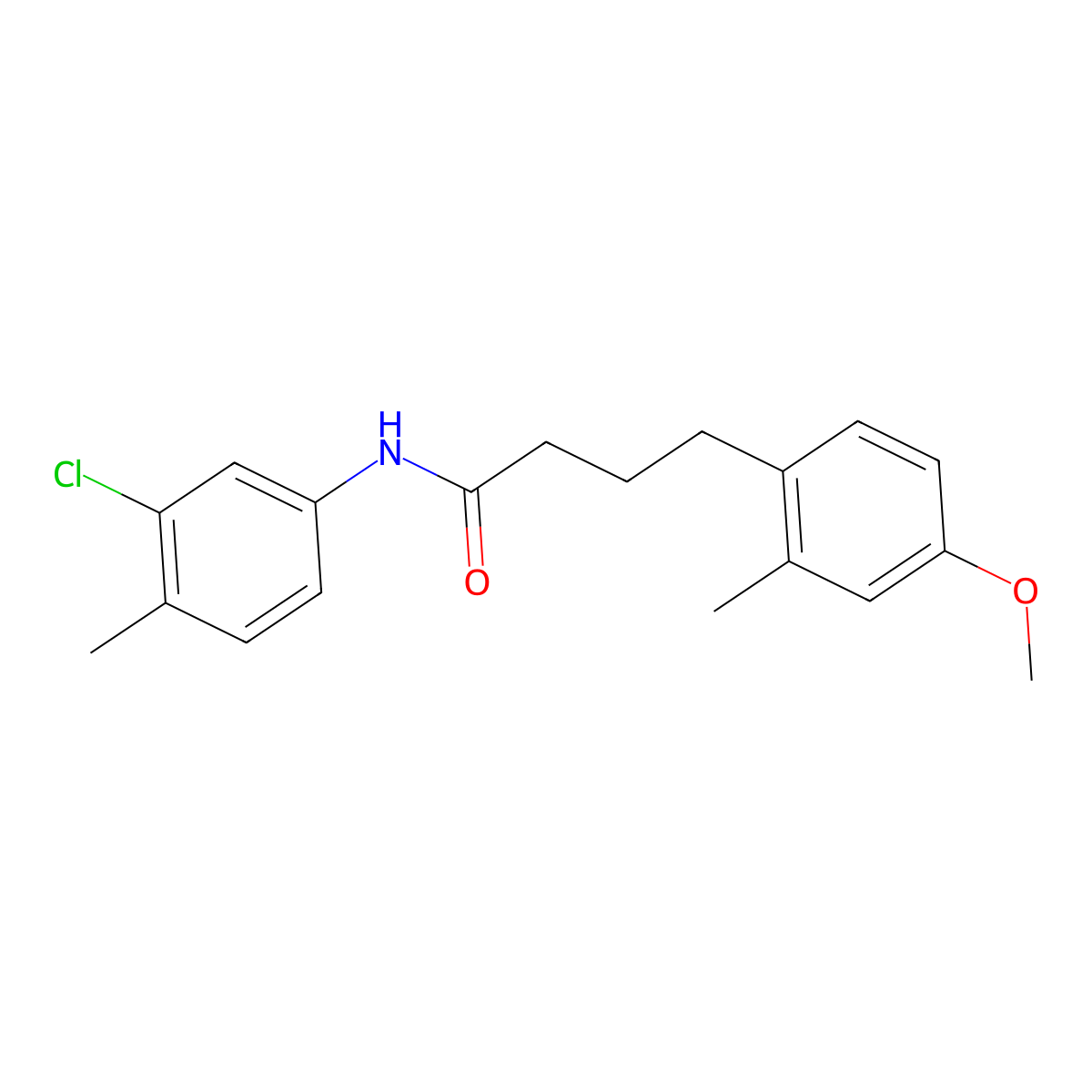 N-(3-chloro-4-methylphenyl)-4-(4-methoxy-2-methylphenyl)butanamide molecular structure, CAS 428838-86-2