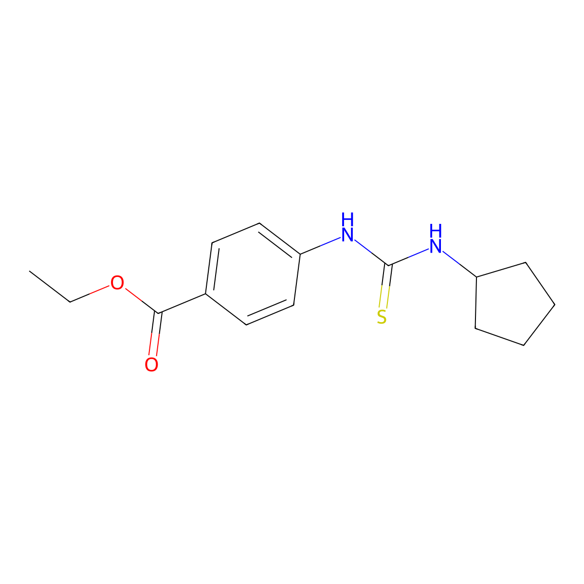 Ethyl 4-[(cyclopentylcarbamothioyl)amino]benzoate molecular structure, CAS 428838-89-5