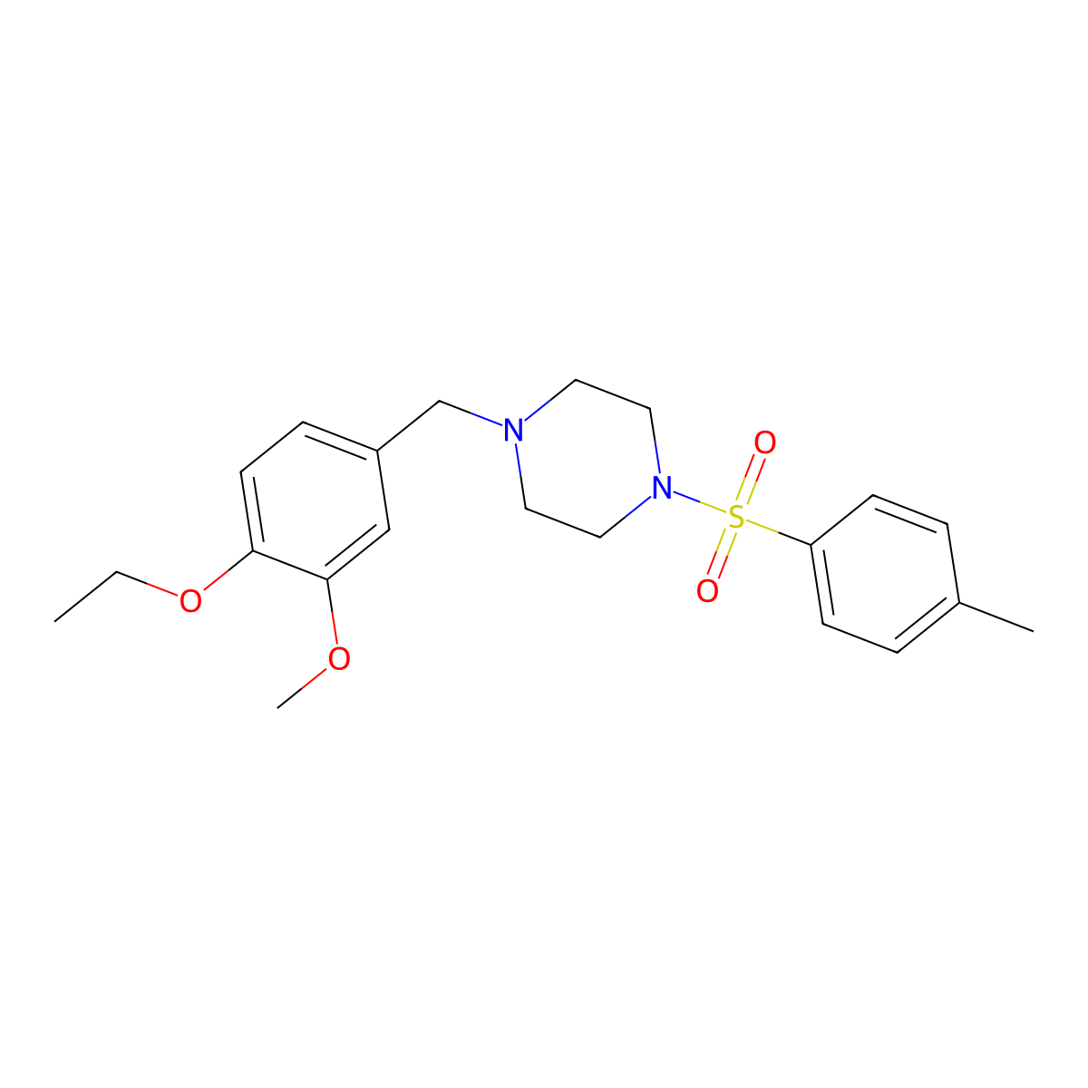 1-(4-Ethoxy-3-methoxybenzyl)-4-[(4-methylphenyl)sulfonyl]piperazine molecular structure, CAS 428838-90-8