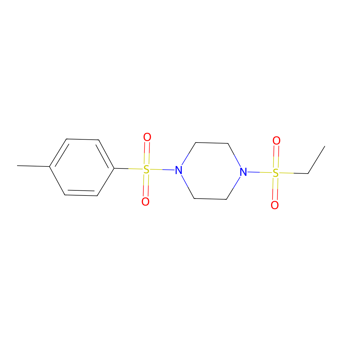 1-Ethylsulfonyl-4-(4-methylphenyl)sulfonylpiperazine molecular structure, CAS 428839-12-7