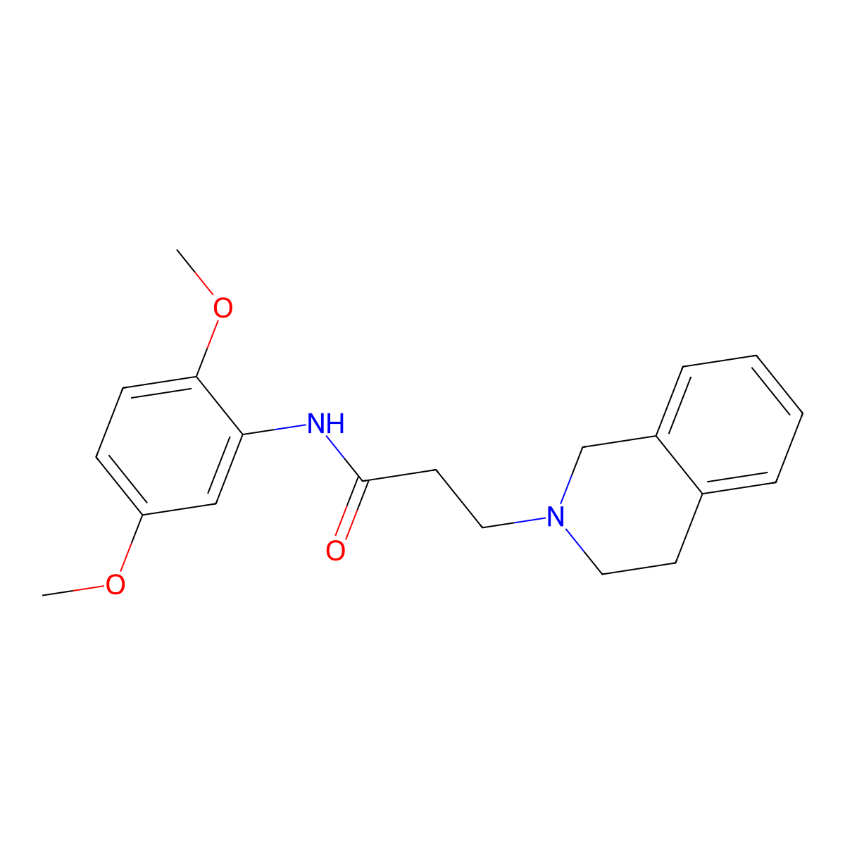 3-(3,4-dihydro-1H-isoquinolin-2-yl)-N-(2,5-dimethoxyphenyl)propanamide molecular structure, CAS 428839-14-9