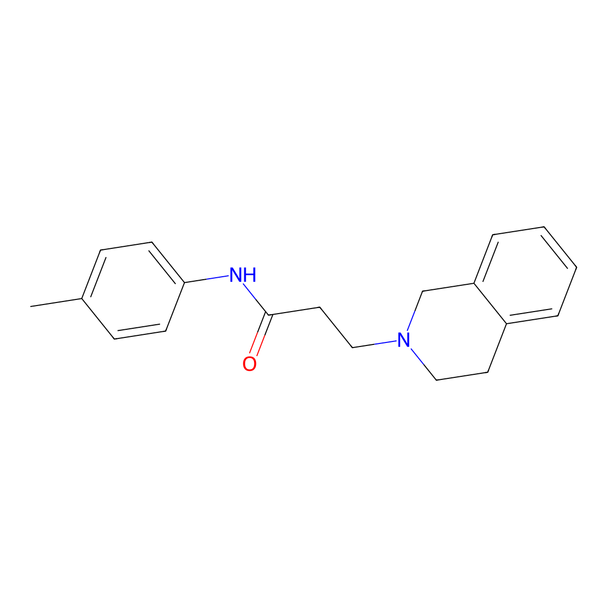 3-(3,4-dihydro-1H-isoquinolin-2-yl)-N-(4-methylphenyl)propanamide molecular structure, CAS 428839-17-2