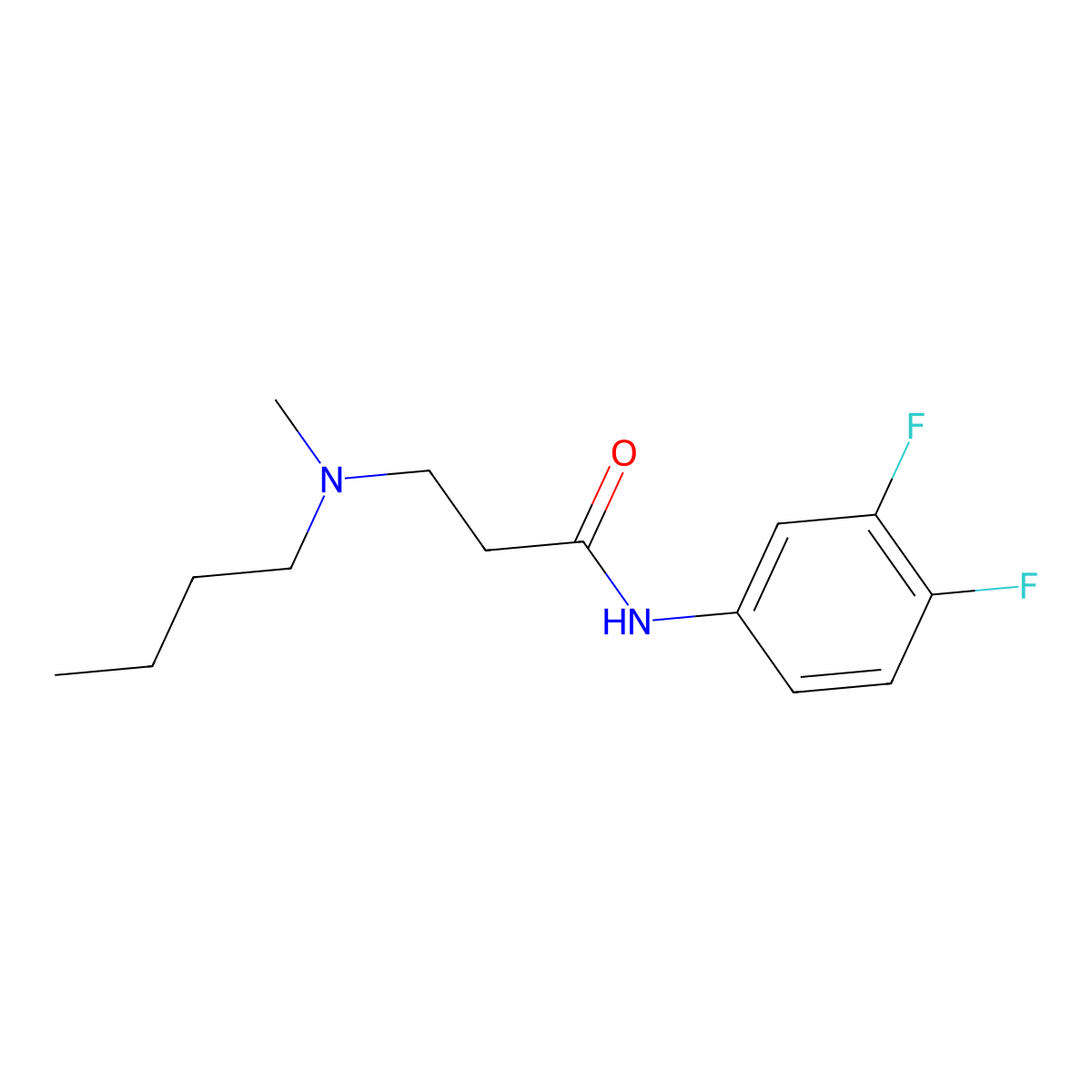 3-[butyl(methyl)amino]-N-(3,4-difluorophenyl)propanamide molecular structure, CAS 428839-22-9
