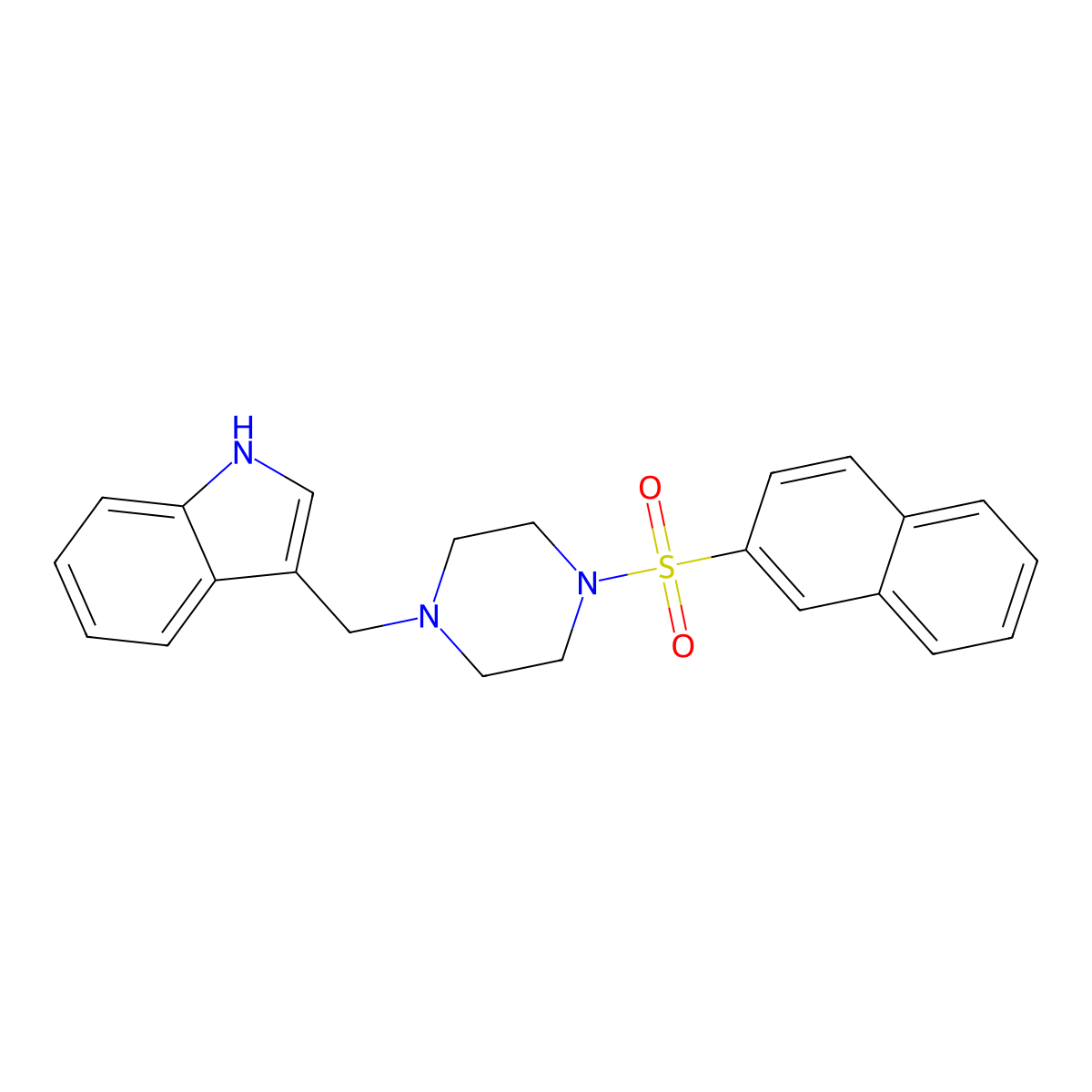 3-[(4-naphthalen-2-ylsulfonylpiperazin-1-yl)methyl]-1H-indole molecular structure, CAS 428839-33-2