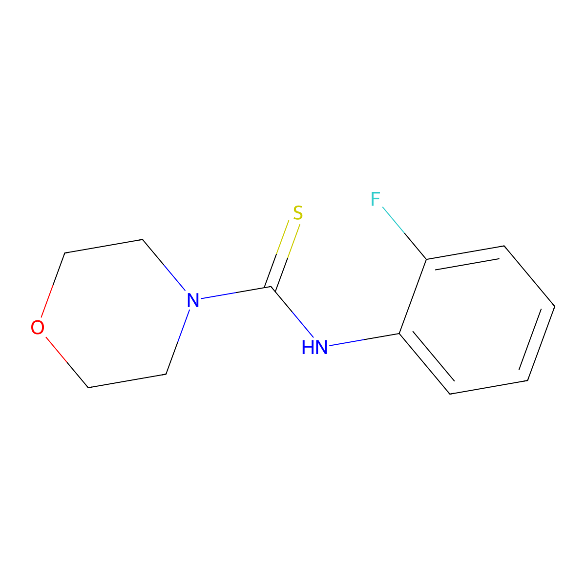 N-(2-fluorophenyl)morpholine-4-carbothioamide molecular structure, CAS 428839-34-3