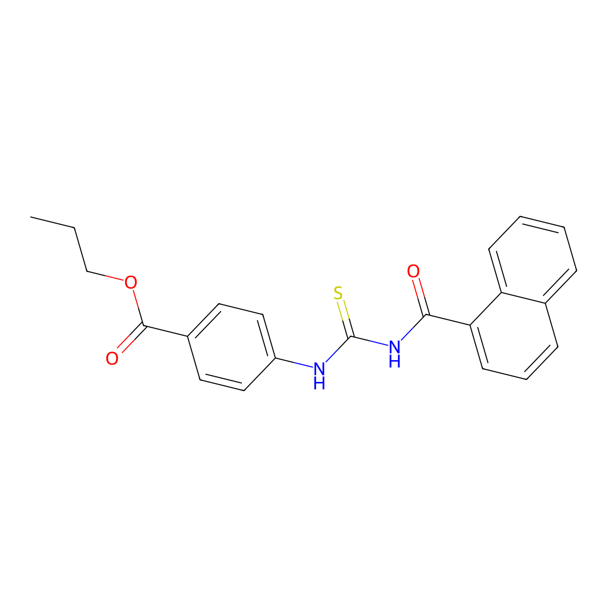 Propyl 4-{[(naphthalen-1-ylcarbonyl)carbamothioyl]amino}benzoate molecular structure, CAS 428839-50-3